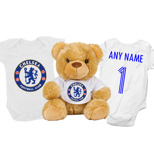 Chelsea Personalised Matching Teddy Bear &  Bodysuit