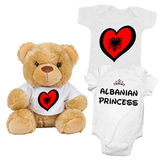 Albanian Princess Matching Teddy Bear & Bodysuit