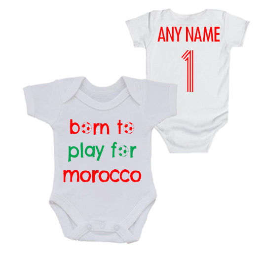 Morocco: Born To Play For Personalised Bodysuit