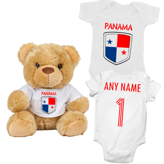 Panama Personalised Matching Teddy Bear & Bodysuit