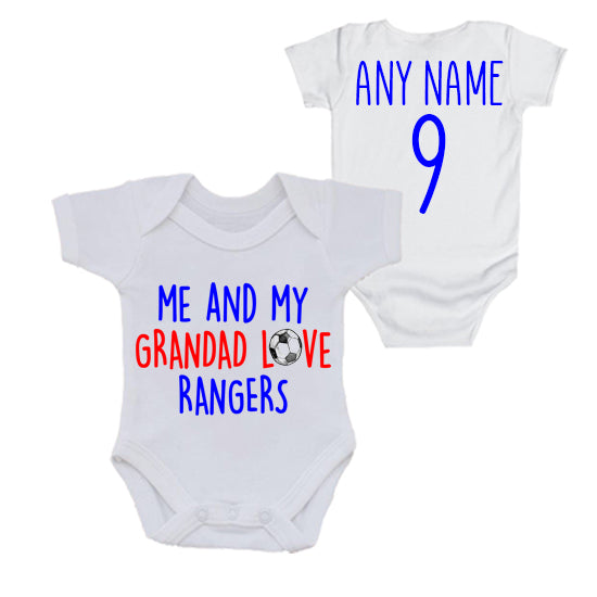 Me & My Grandad Love Rangers Personalised Bodysuit