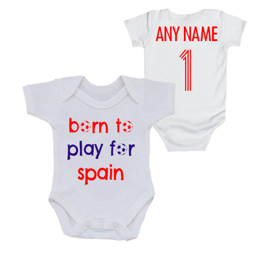 Spain: Born To Play For Personalised Bodysuit