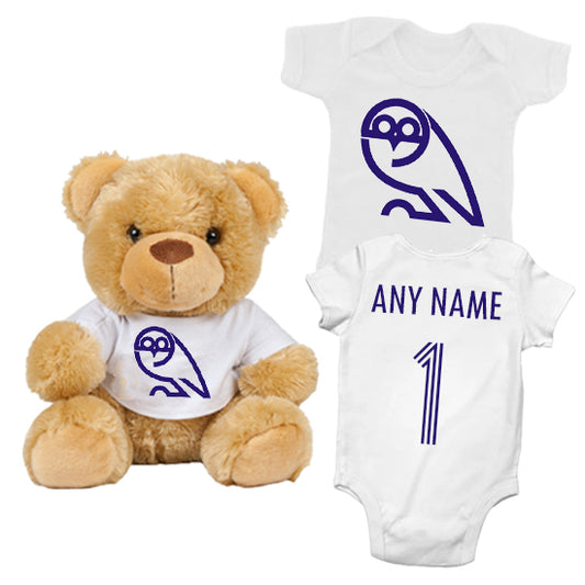 Sheffield Wednesday Retro Personalised Matching Teddy Bear & Bodysuit