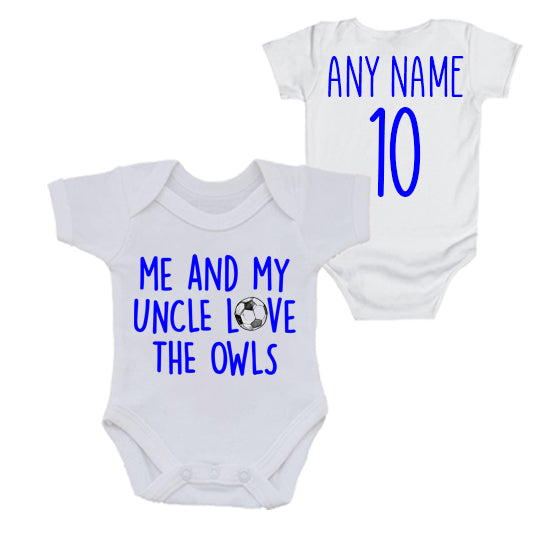 Me & My Uncle Love The Owls Personalised Bodysuit