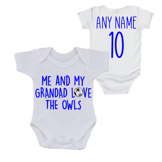 Me & My Grandad Love The Owls Personalised Bodysuit