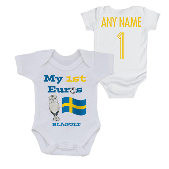 Sweden: My First Euros Personalised Bodysuit