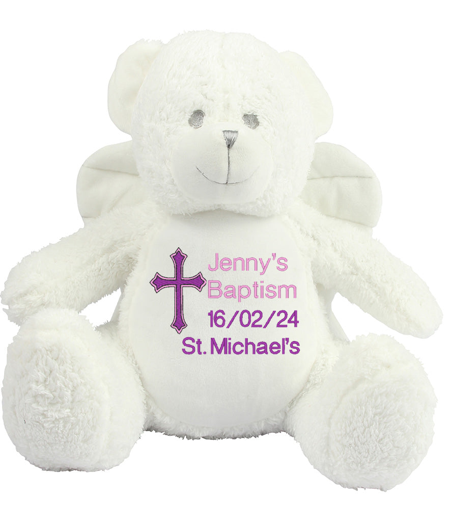 Baptism Personalised Angel Wings Bear