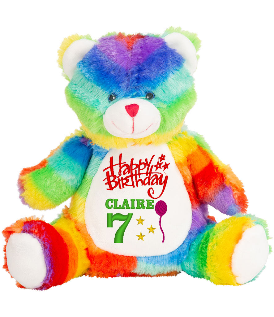 Happy Birthday Personalised Rainbow Bear