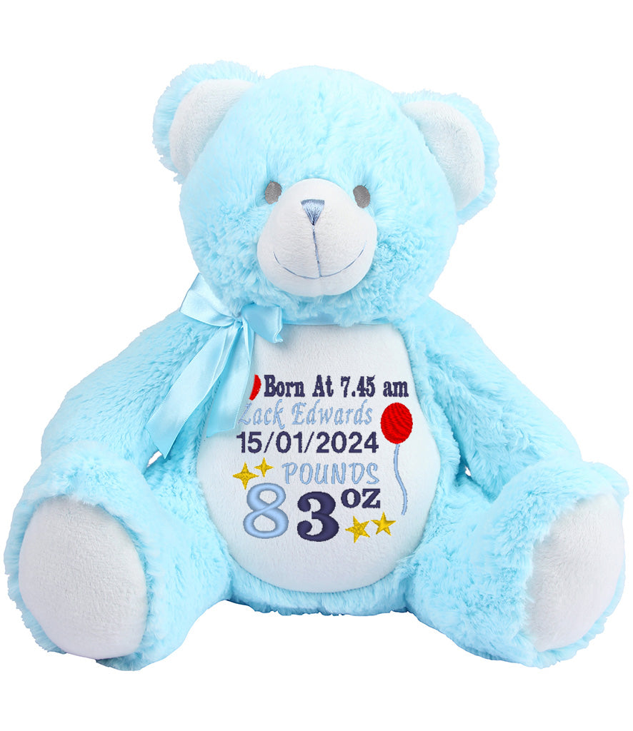 Newborn Celebration Personalised Blue Bear