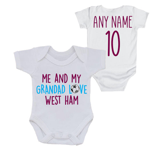 Me & My Grandad Love West Ham Personalised Bodysuit