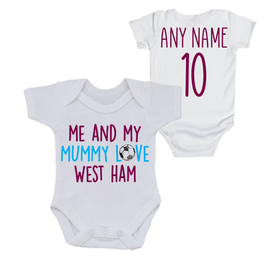 Me & My Mummy Love West Ham Personalised Bodysuit