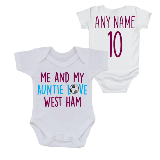 Me & My Auntie Love West Ham Personalised Bodysuit