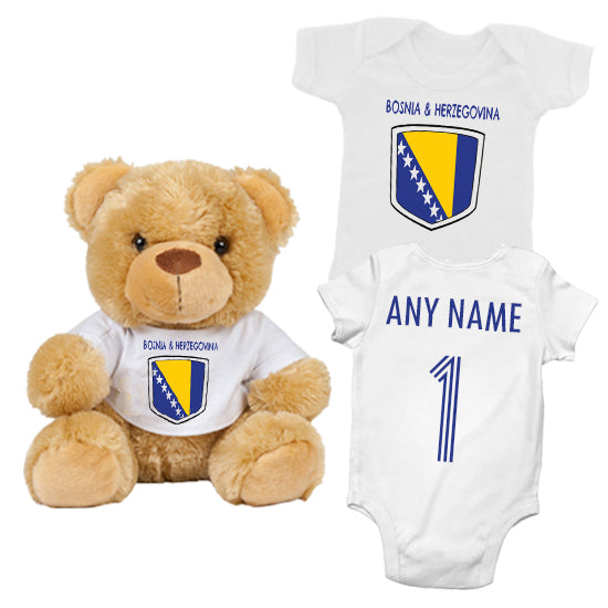 Bosnia & Herzegovina Personalised Matching Teddy Bear & Bodysuit