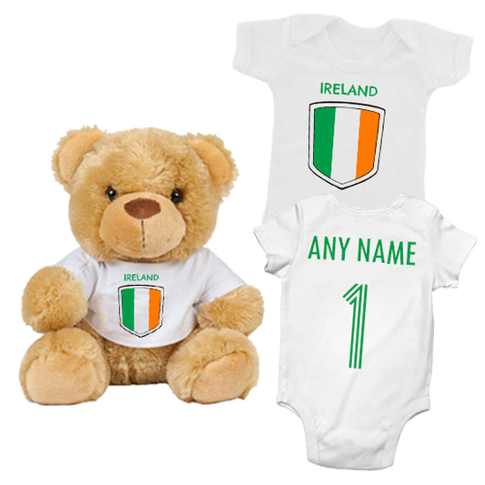 Ireland Personalised Matching Teddy Bear & Bodysuit