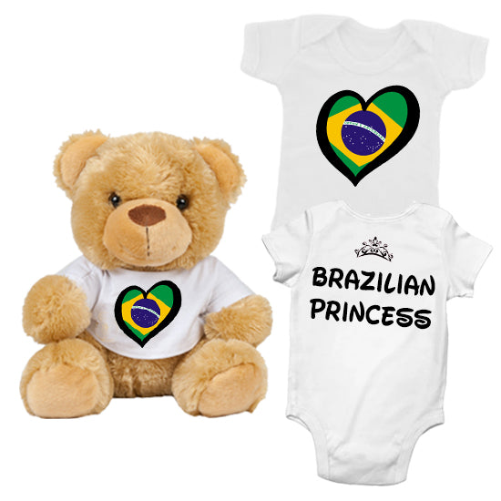 Brazilian Princess Matching Teddy Bear & Bodysuit