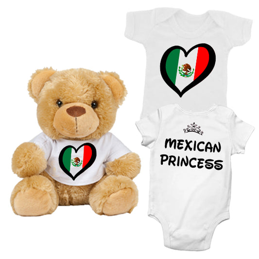 Mexican Princess Matching Teddy Bear & Bodysuit