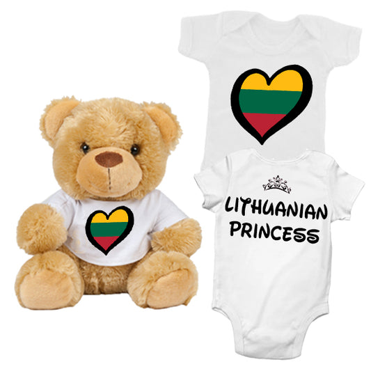 Lithuanian Princess Matching Teddy Bear & Bodysuit