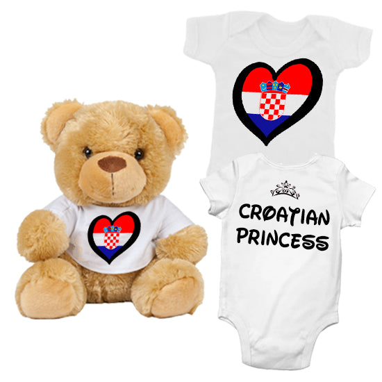 Croatian Princess Matching Teddy Bear & Bodysuit