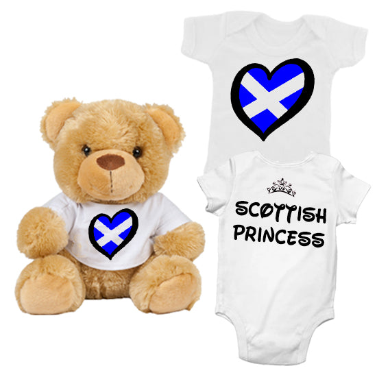 Scottish Princess Matching Teddy Bear & Bodysuit