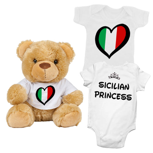 Sicilian Princess Matching Teddy Bear & Bodysuit