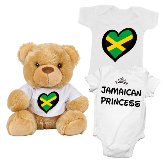 Jamaican Princess Matching Teddy Bear & Bodysuit