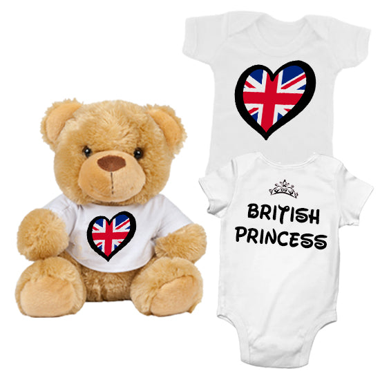 British Princess Matching Teddy Bear & Bodysuit