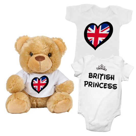 British Princess Matching Teddy Bear & Bodysuit