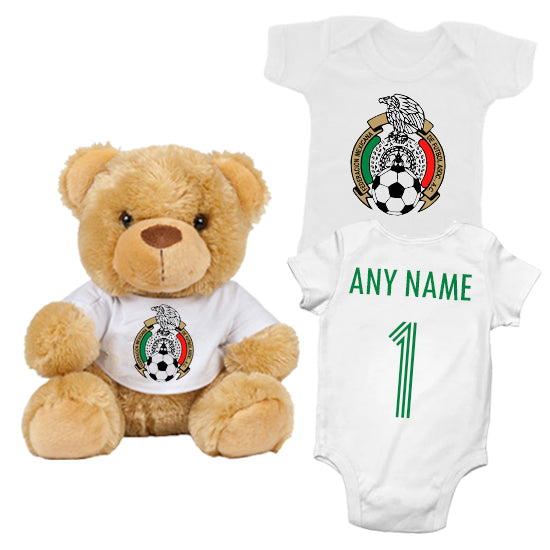 Mexico Personalised Matching Teddy Bear & Bodysuit