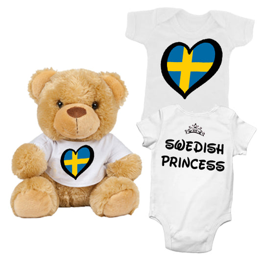 Swedish Princess Matching Teddy Bear & Bodysuit