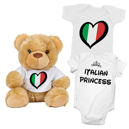 Italian Princess Matching Teddy Bear & Bodysuit