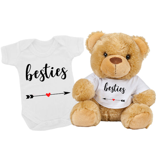 Besties Matching Teddy Bear & Bodysuit Set