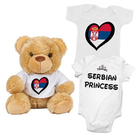 Serbian Princess Matching Teddy Bear & Bodysuit