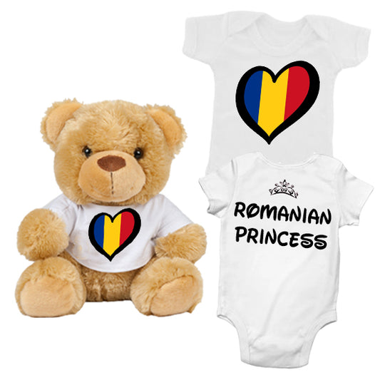 Romanian Princess Matching Teddy Bear & Bodysuit