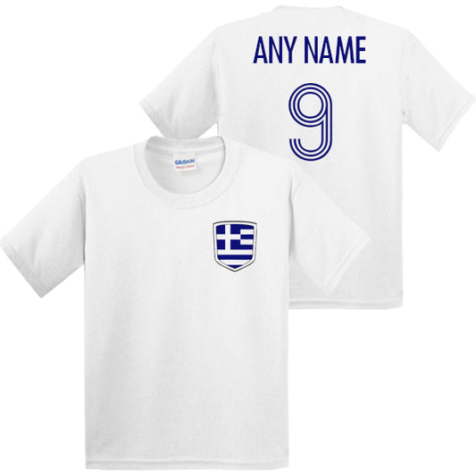 Greece Personalised Kids Football T-shirt