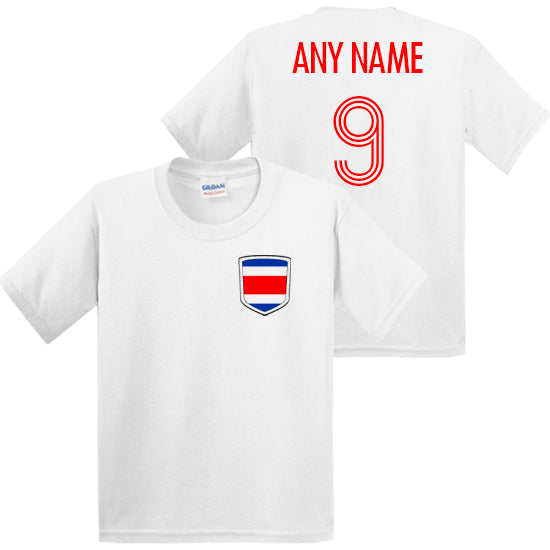 Costa Rica Personalised Kids Football T-shirt