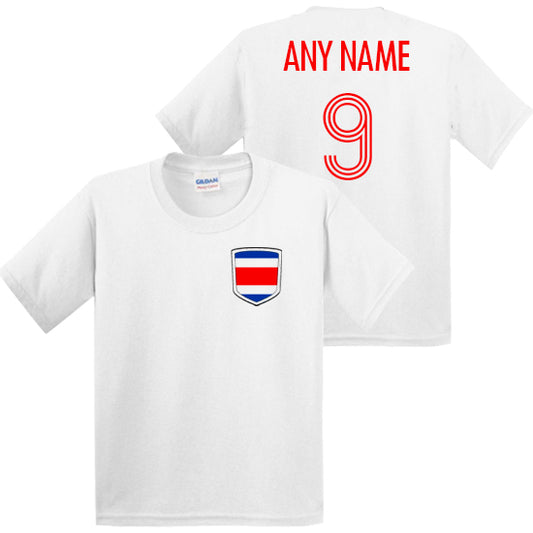 Costa Rica Personalised Kids Football T-shirt