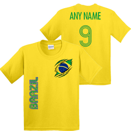 Brazil Personalised Kids T-shirt