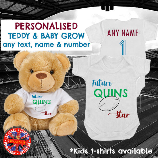 Future Quins Star Personalised Matching Teddy Bear & Bodysuit