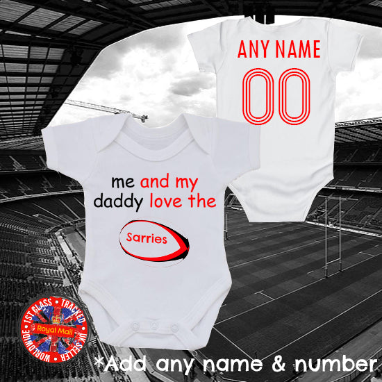 Me & My Daddy Love The Sarries Personalised Bodysuit