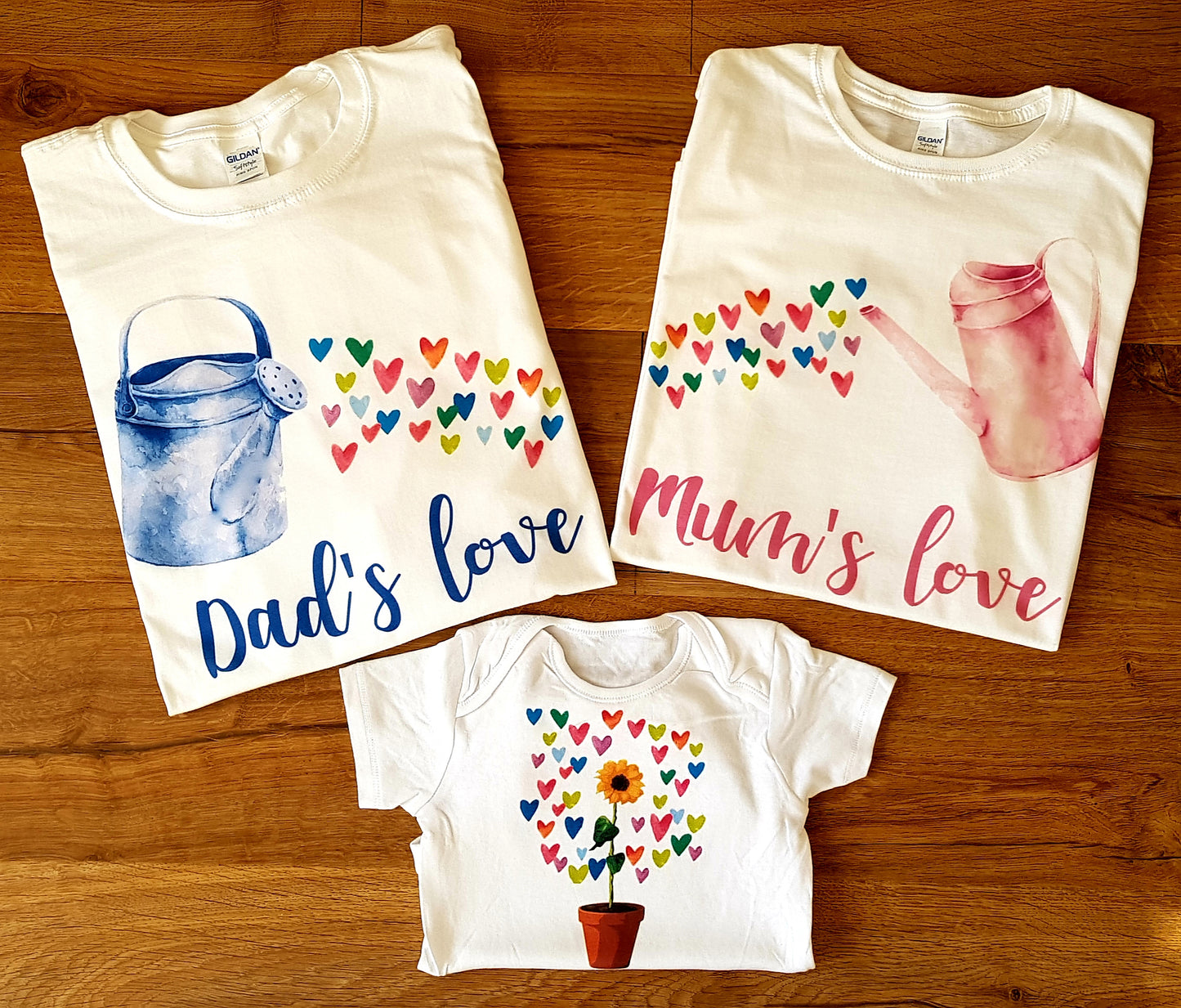 Flower Growing Family Matching T-shirt Set