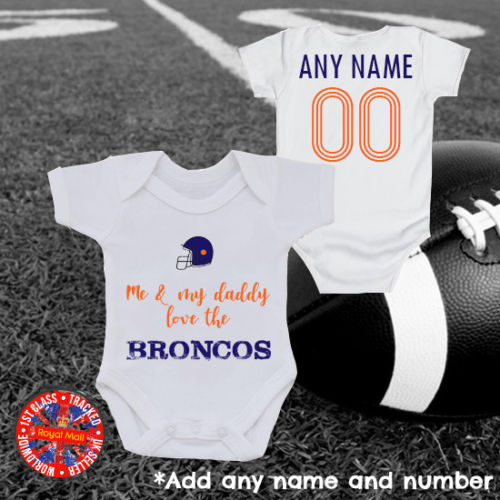 Me & My Daddy Love The Broncos Personalised Bodysuit