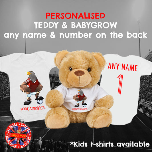 Benfica "Força Benfica" Personalised Matching Teddy Bear & Bodysuit