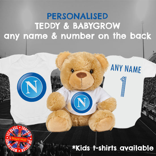 Napoli Personalised Matching Teddy Bear & Bodysuit