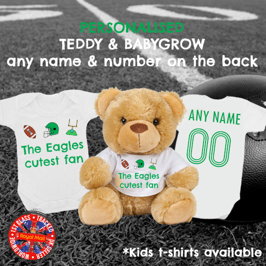 Eagles Cutest Fan Personalised Matching Teddy Bear & Bodysuit