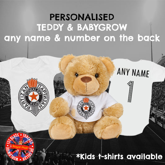 Partizan Belgrade Personalised Matching Teddy Bear & Bodysuit