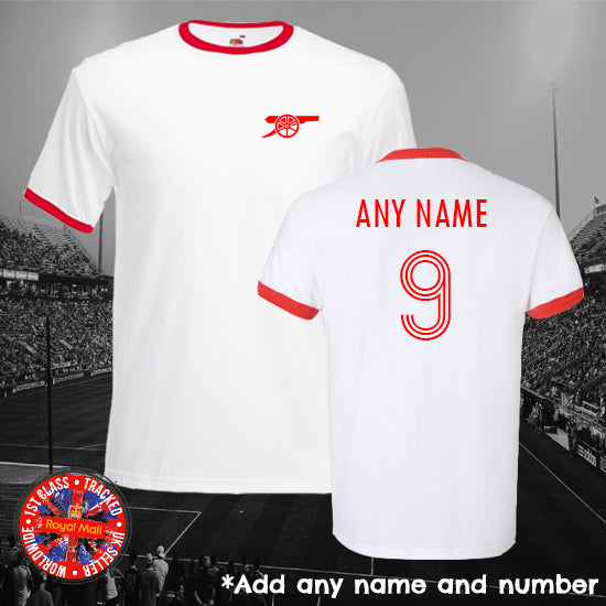 Arsenal Personalised Football Ringer T-shirt