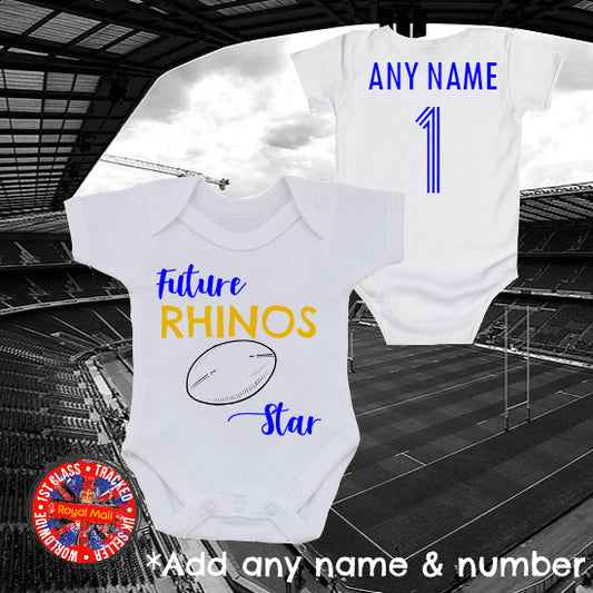 Future Rhinos Star Personalised Babygrow