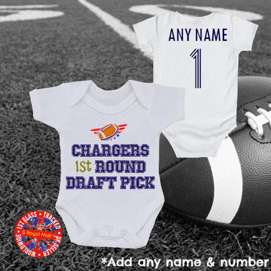 Chargers 1st Round Draft Pick Personalised Bodysuit