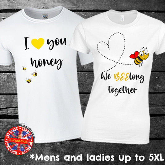 Bumble Bee Valentines Day Matching T-shirt Set