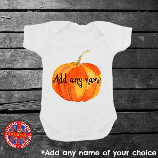 Personalised Halloween Pumpking Bodysuit